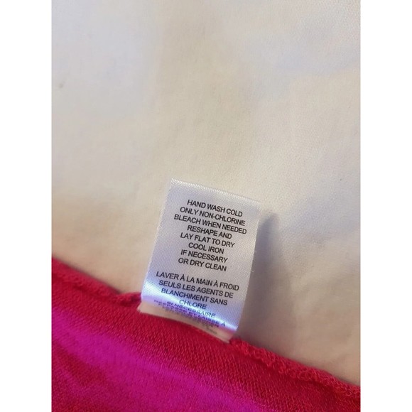 T Tahari Womens Pink Barbiecore Blouse Top Size XS Fuchsia Pink Twist Hem Front - Picture 9 of 13